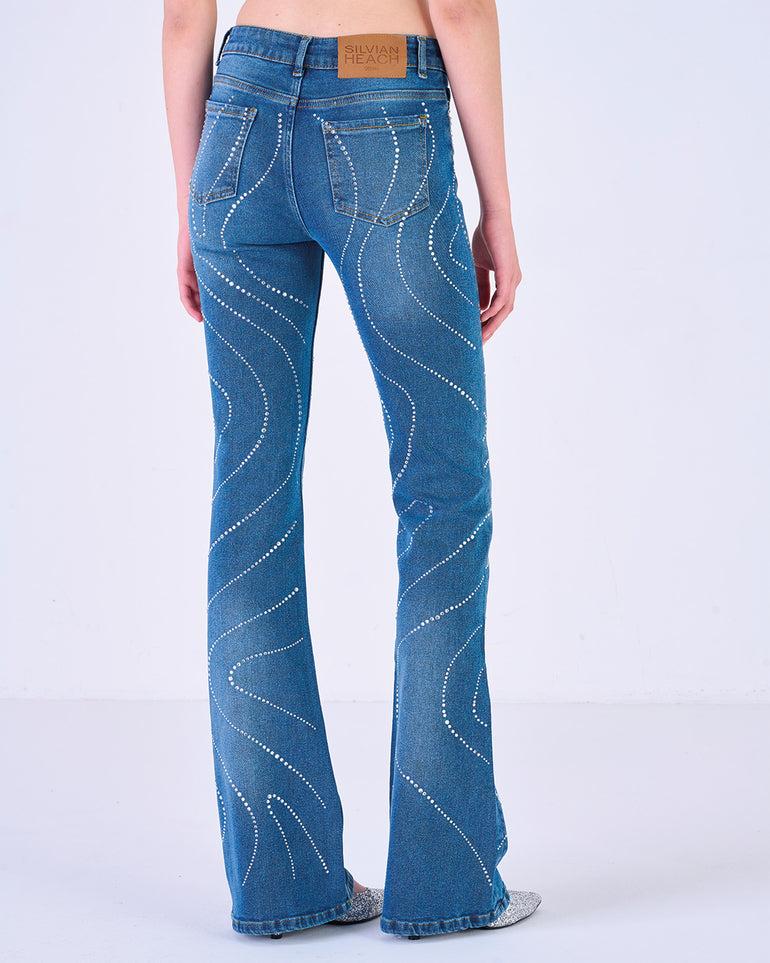 Silvian Heach Jeans A Zampa Con Strass