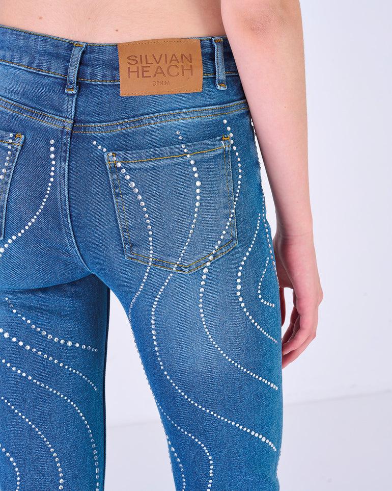 Silvian Heach Jeans A Zampa Con Strass