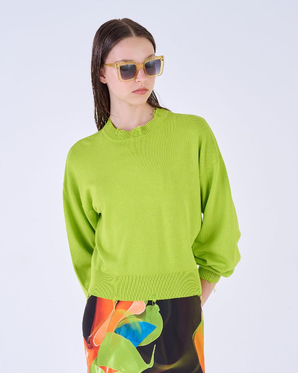 Silvian Heach Maglia Con Orli Sfrangiati