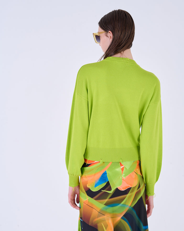 Silvian Heach Maglia Con Orli Sfrangiati