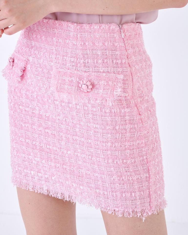 Silvian Heach Minigonna In Bouclé Con Frange