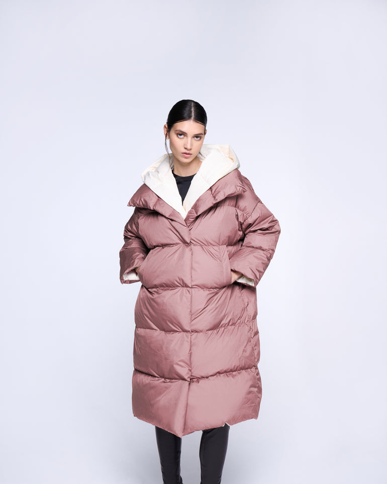 Silvian Heach Piumino Lungo Con Collo Ampio