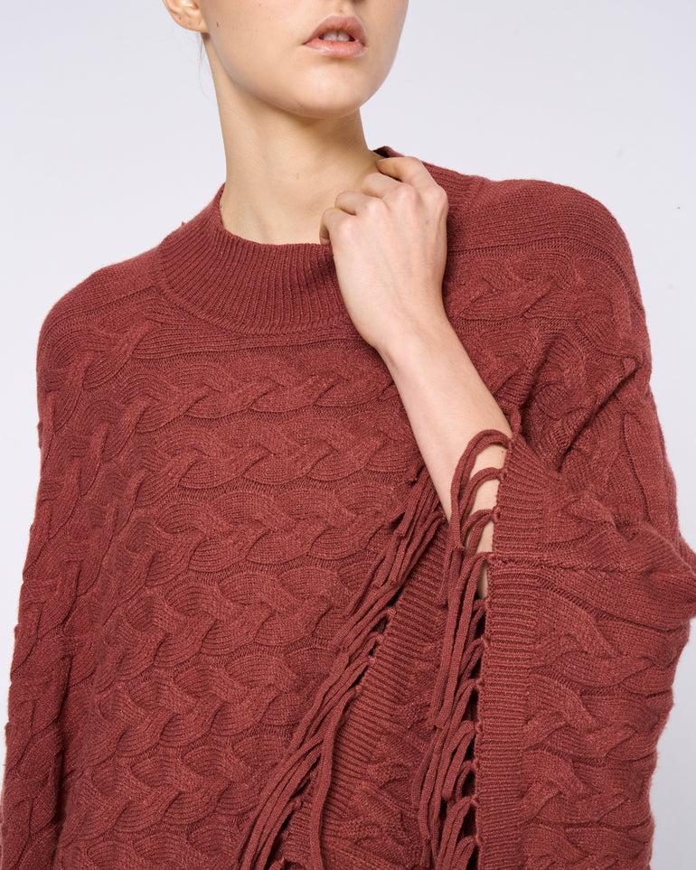 Silvian Heach Poncho In Maglia Intrecciata