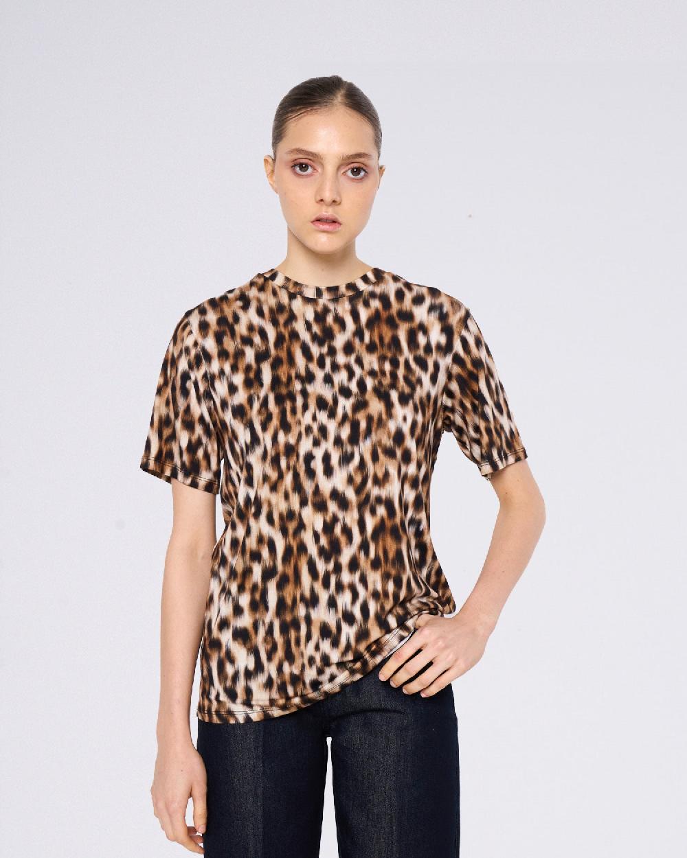 Silvian Heach T-shirt Oversize Leopardata