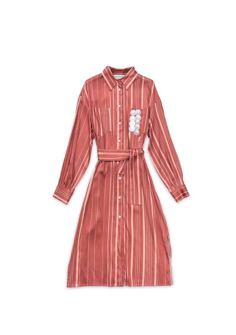 Shirtaporter CHEMISIER MIDI STAMPATO CON TASCA GIOIELLO