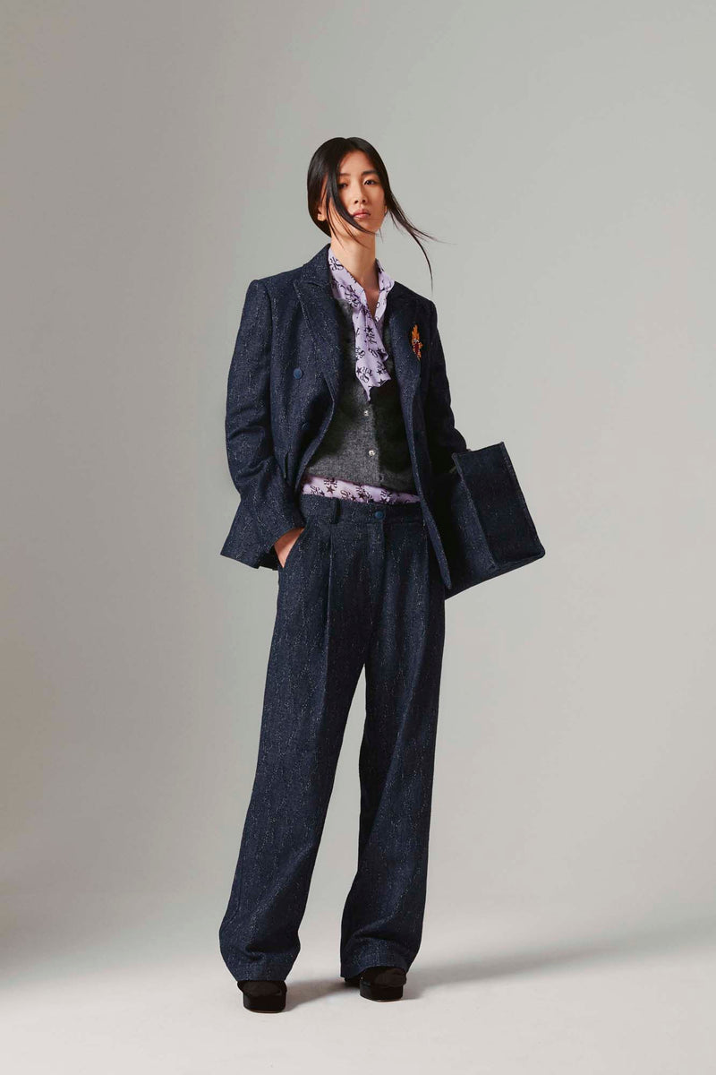 Shirtaporter Blazer Doppiopetto In Denim Jacquard