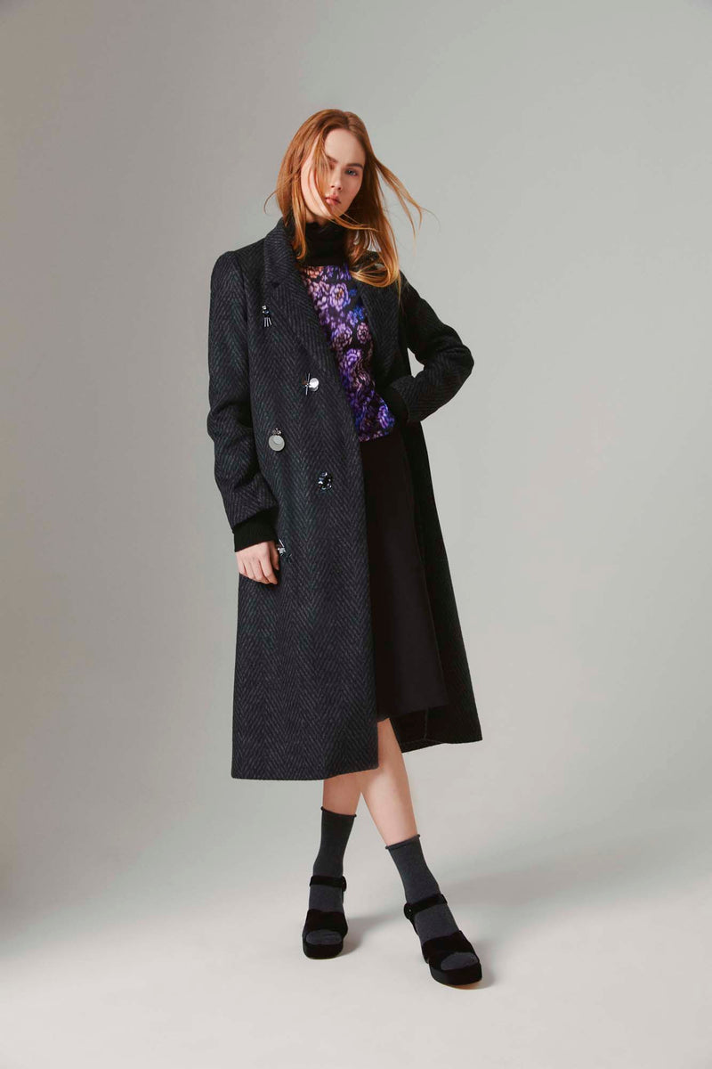 Shirtaporter CAPPOTTO MONOPT CON RICAMI