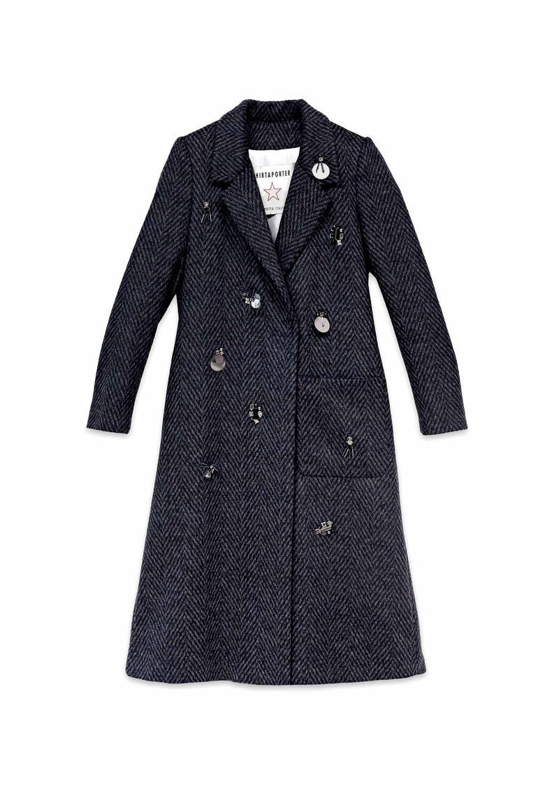 Shirtaporter CAPPOTTO MONOPT CON RICAMI