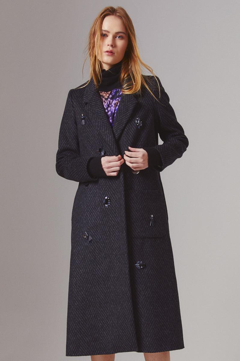 Shirtaporter CAPPOTTO MONOPT CON RICAMI