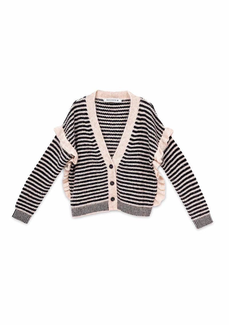 Shirtaporter CARDIGAN A RIGHE CON RUCHES