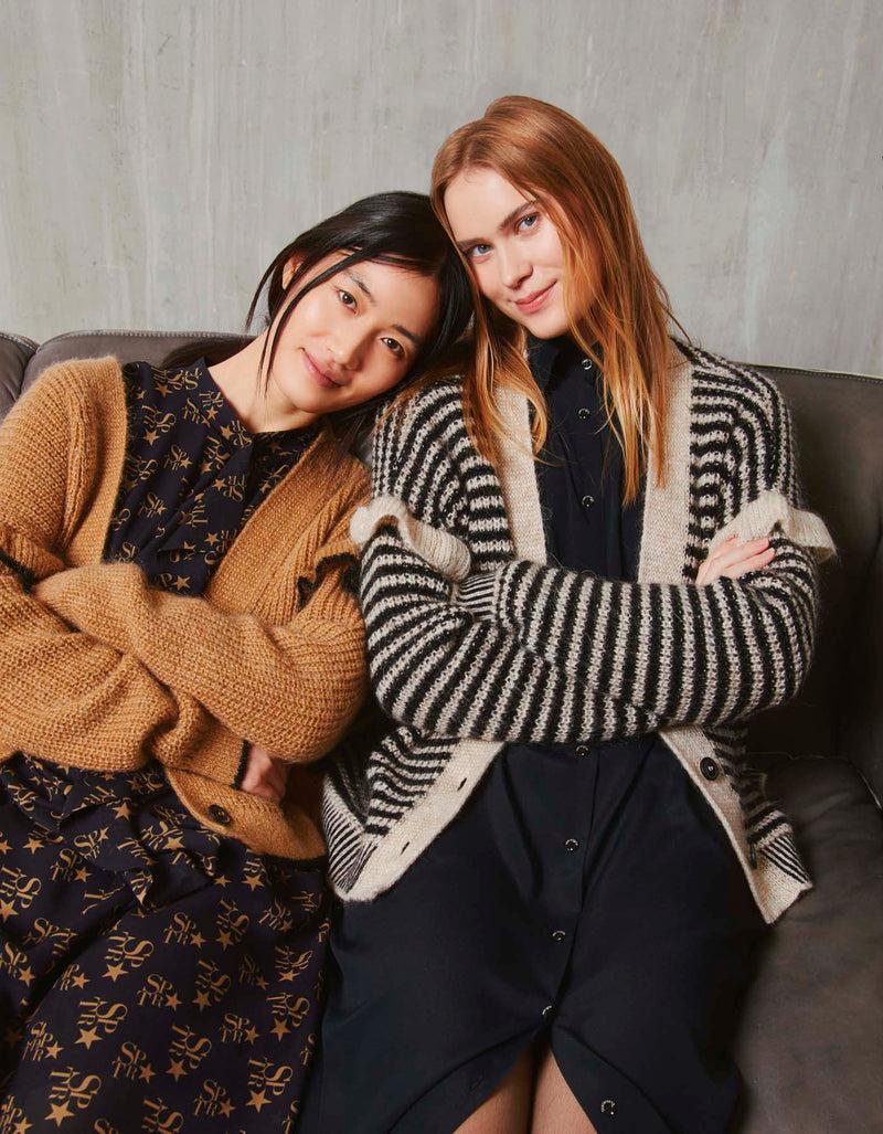 Shirtaporter CARDIGAN A RIGHE CON RUCHES