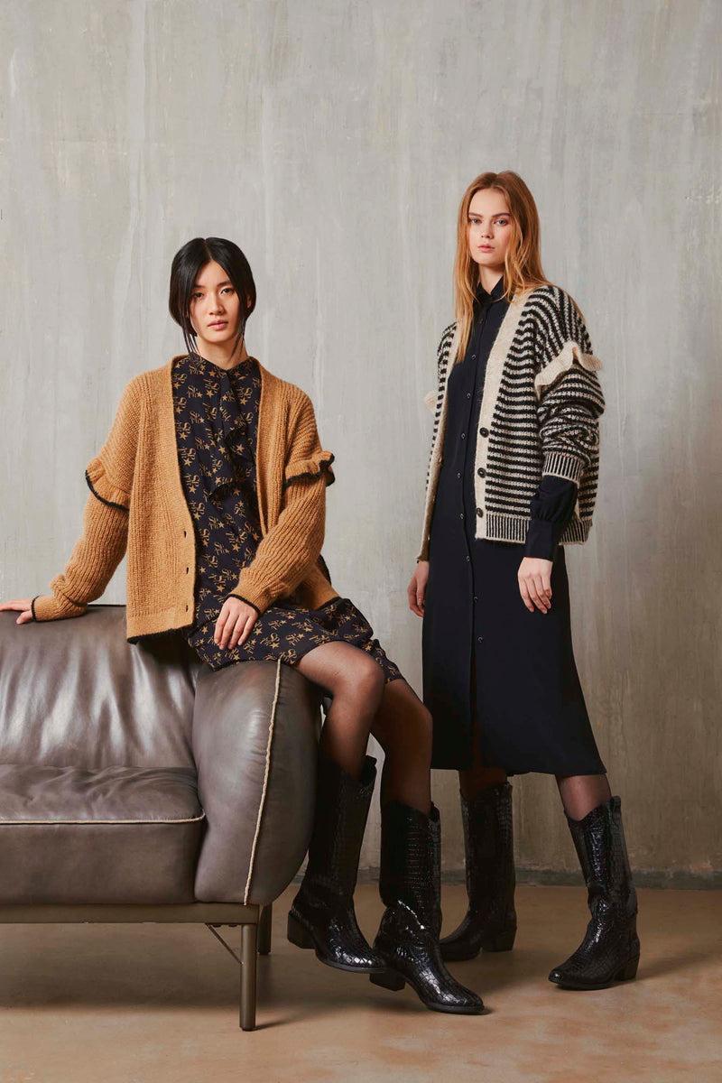 Shirtaporter CARDIGAN A RIGHE CON RUCHES