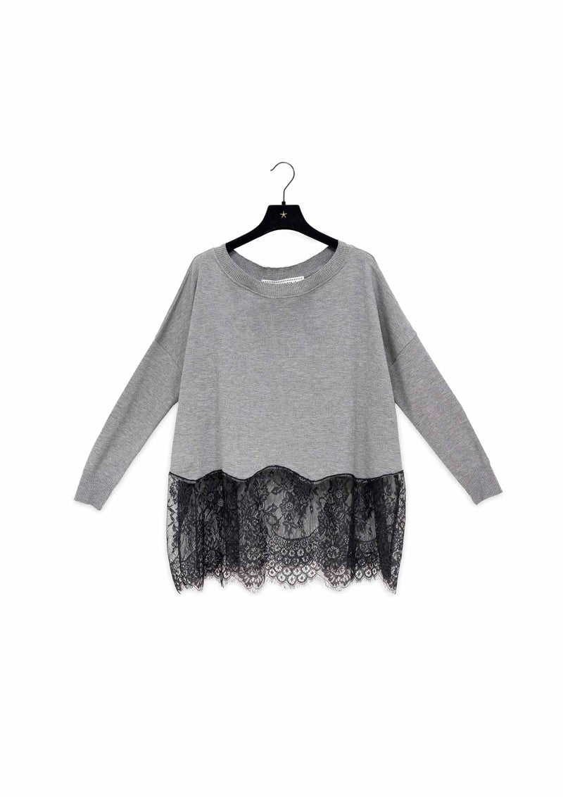 Shirtaporter GIROCOLLO CON PIZZO