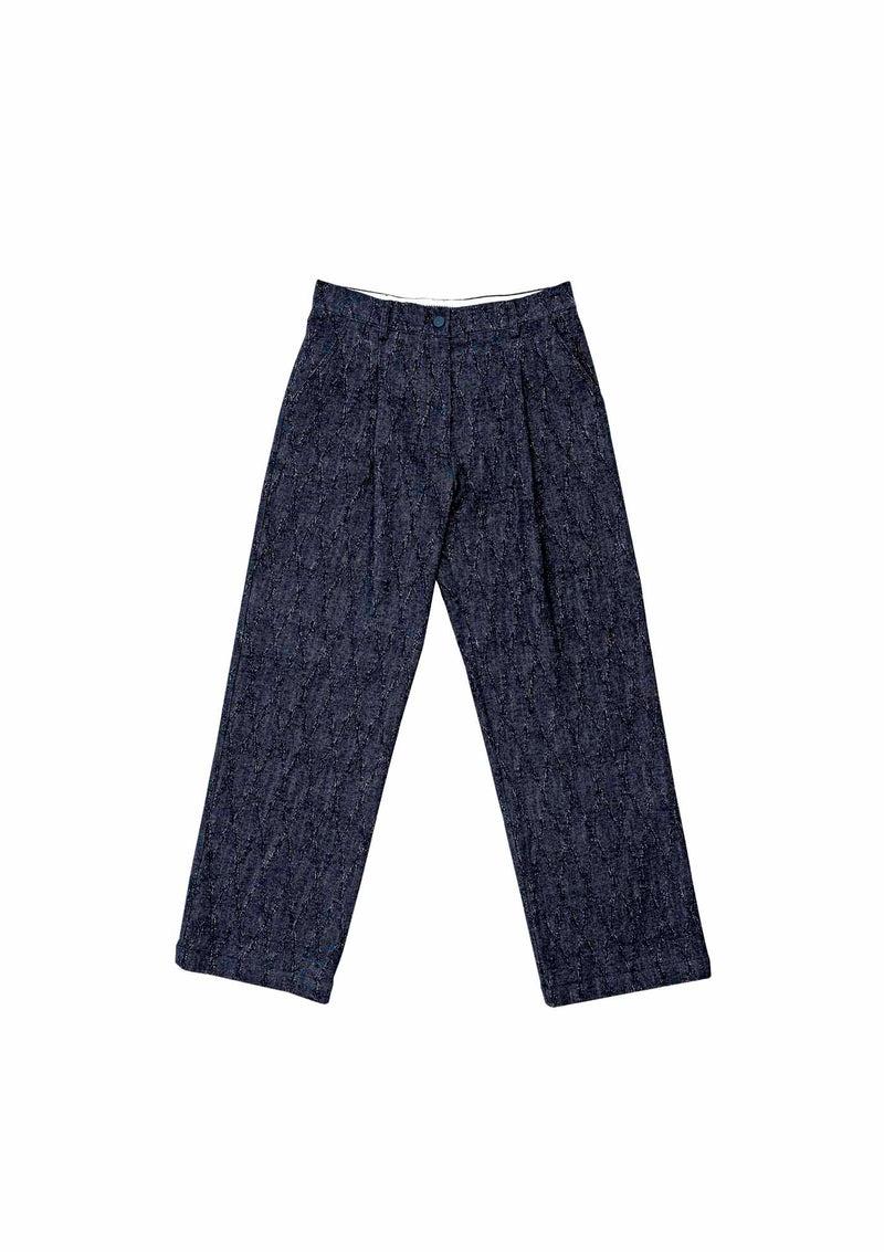 Shirtaporter PANTALONI AMPI IN DENIM JACQUARD