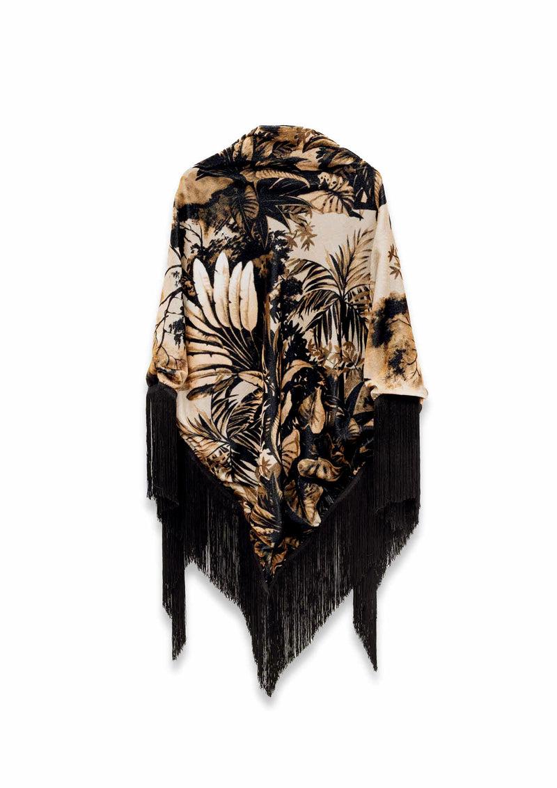 Shirtaporter SCIALLE IN VELLUTO CON FRANGE