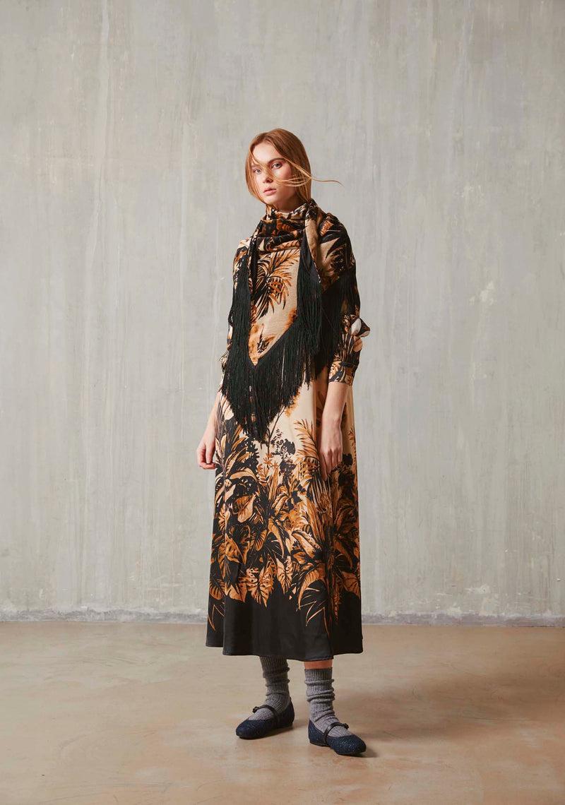 Shirtaporter SCIALLE IN VELLUTO CON FRANGE