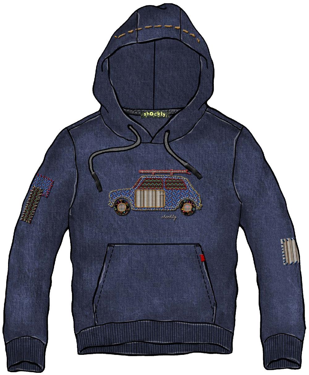 Shockly FELPA-HAND-MINI-HOOD Navy