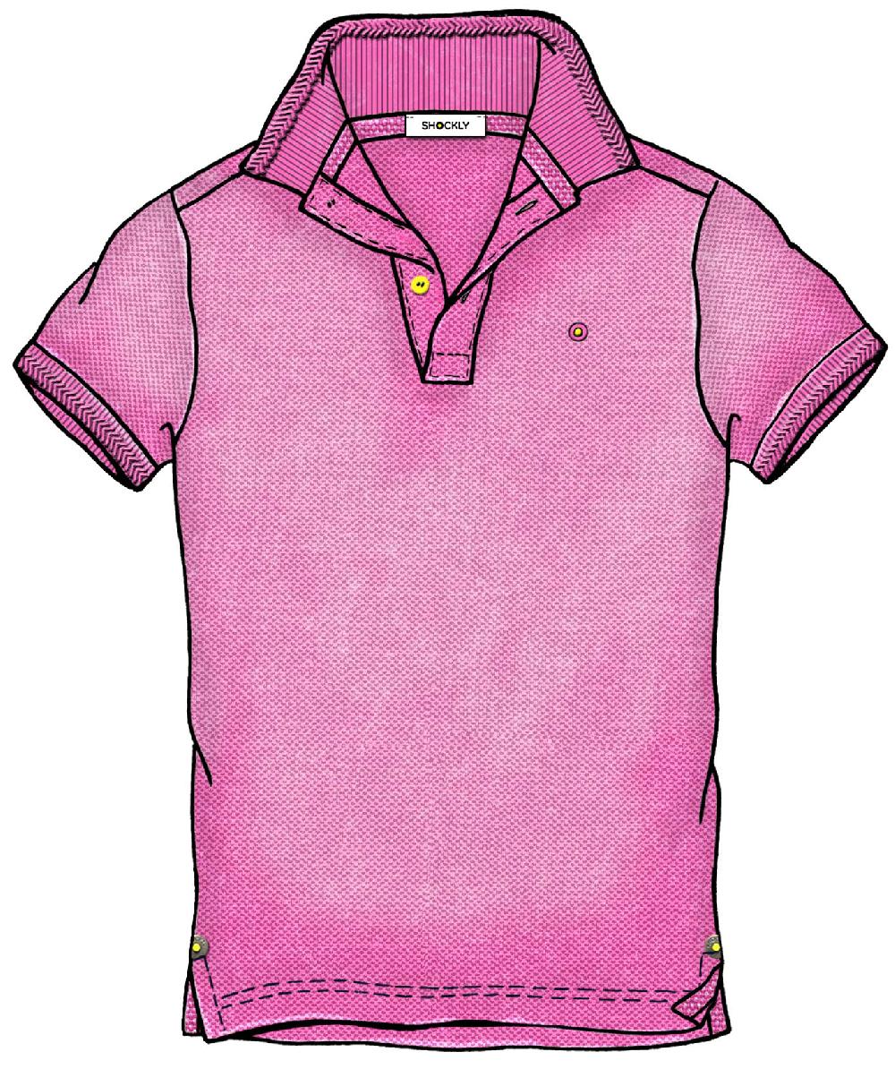 Shockly POLO-FISHBONE Pink-Fluo