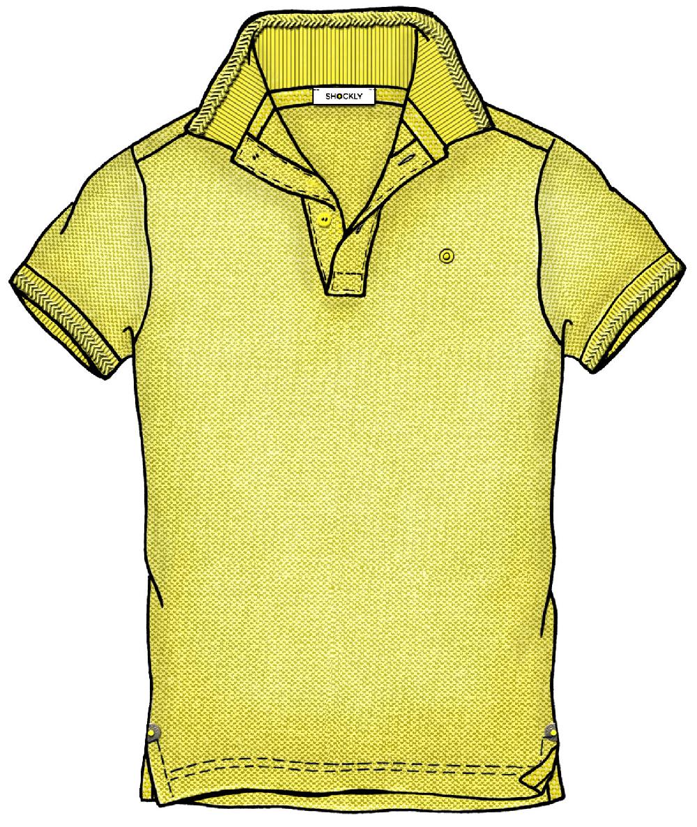 Shockly POLO-FISHBONE Yellow-Fluo