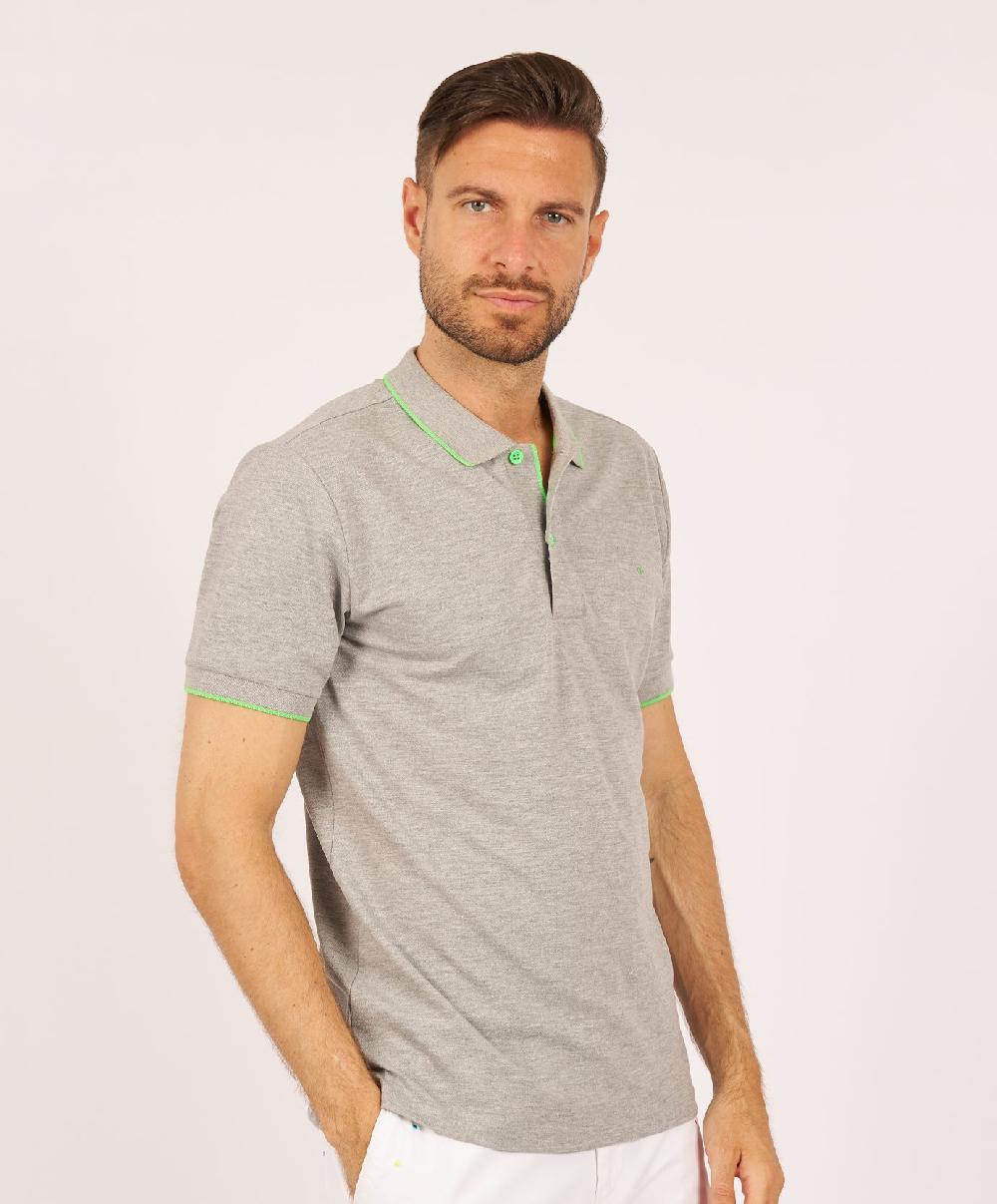 Shockly POLO-FLUO Grey-Melange