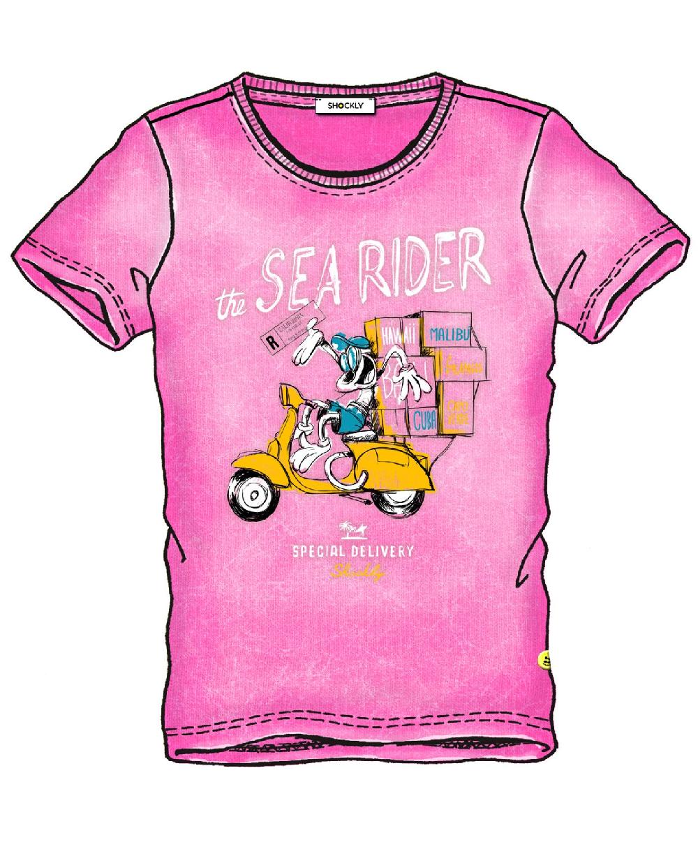 Shockly T-SHIRT-DELIVERY Pink-Fluo