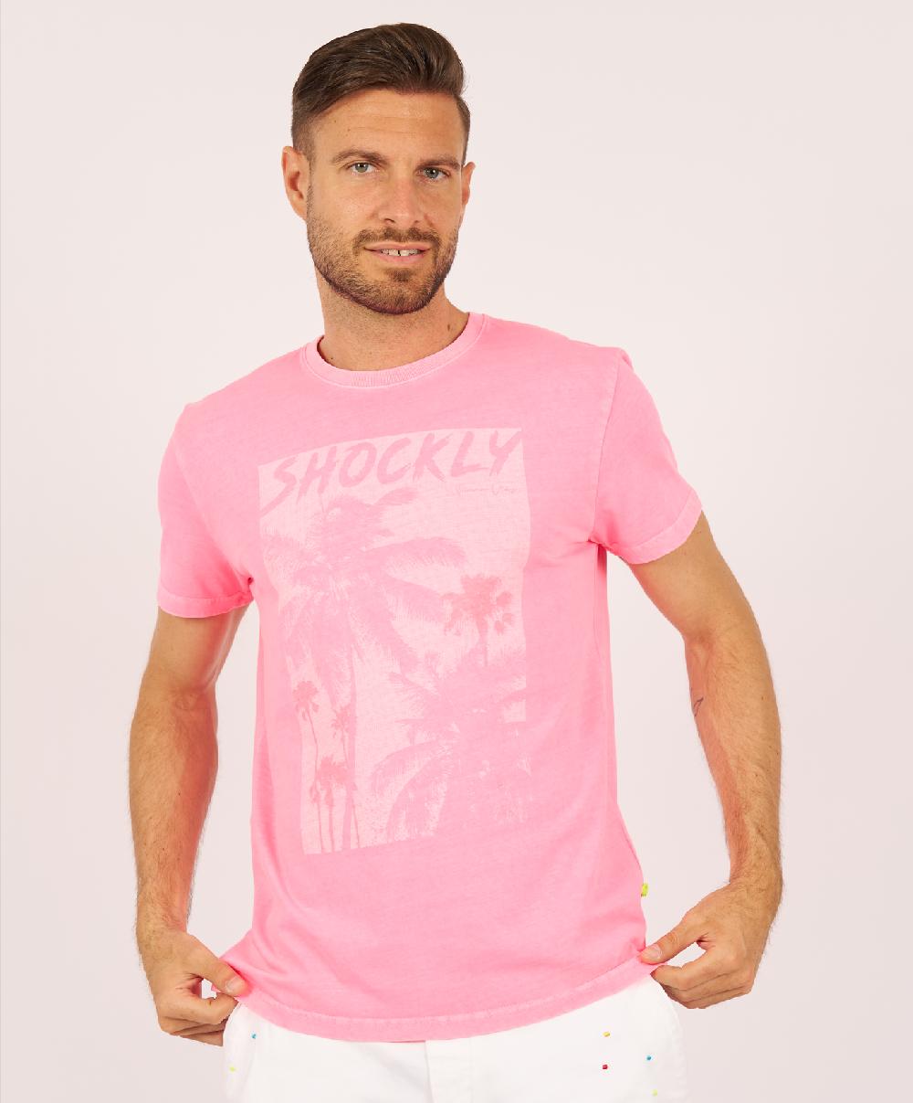 Shockly T-SHIRT-PALMS Pink-Fluo