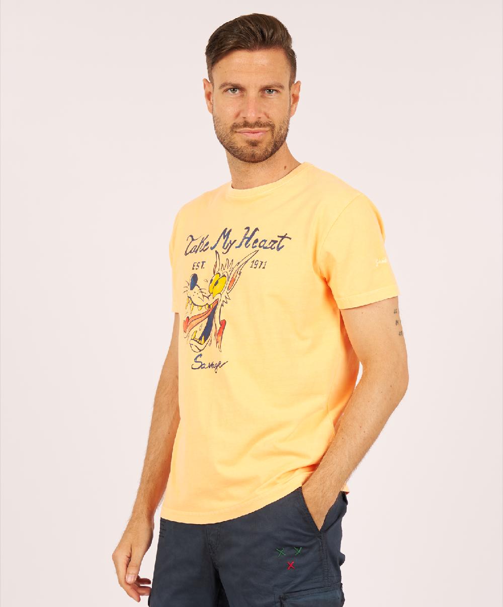 Shockly T-SHIRT-WOLF Orange-Fluo