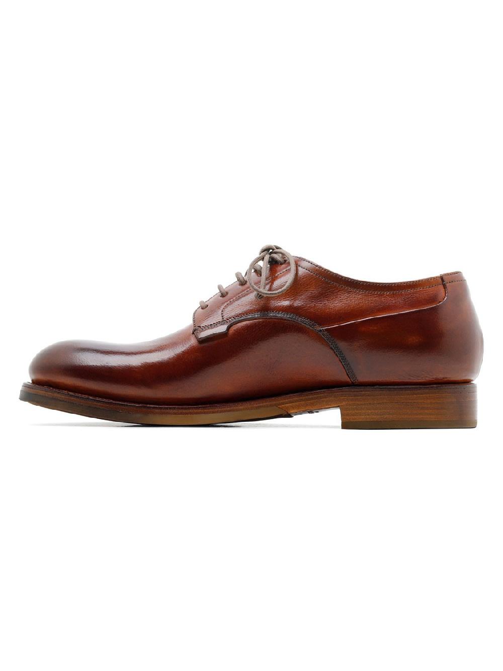 Silvano Sassetti Scarpe Derby Zurigo In Pelle Color Brandy