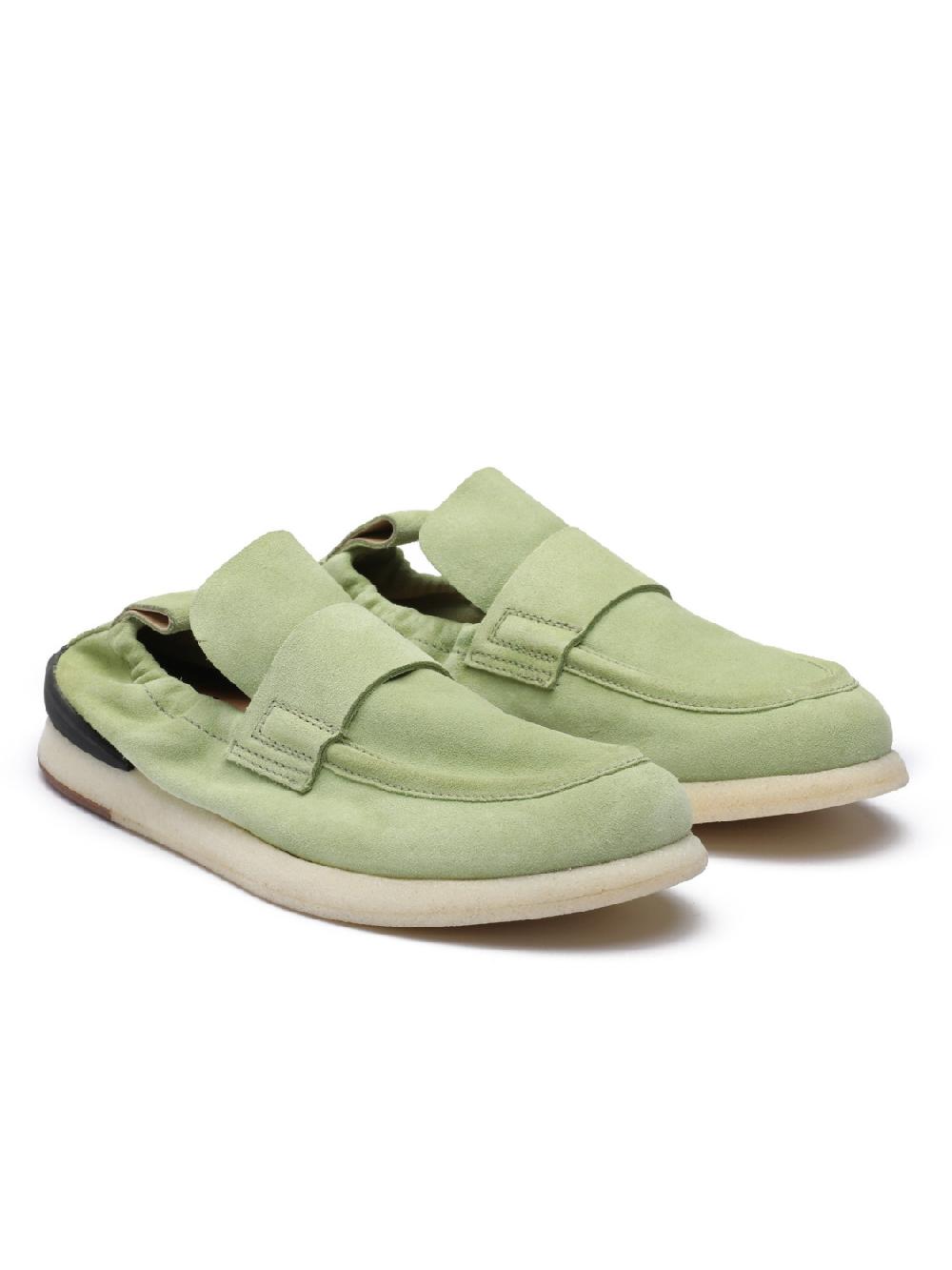 Silvano Sassetti Mocassini In Suede Verde Chiaro