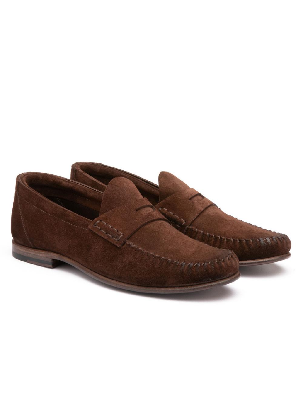 Silvano Sassetti Mocassini Penny In Suede Marrone