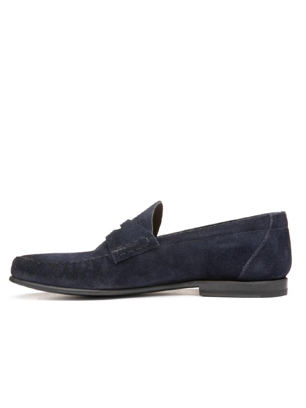 Silvano Sassetti Mocassini Penny In Suede Navy