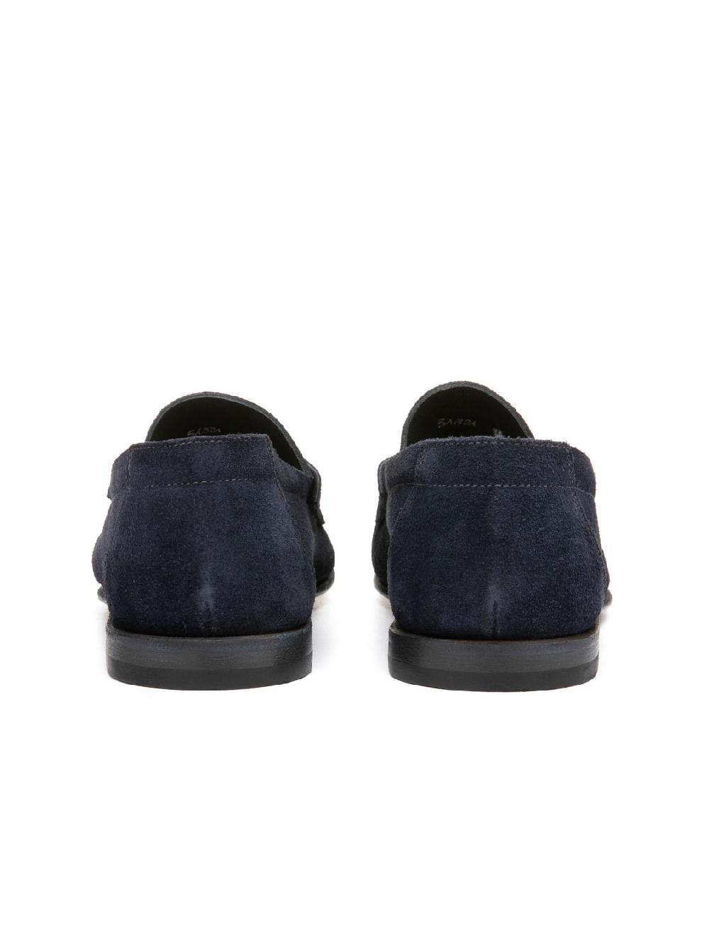 Silvano Sassetti Mocassini Penny In Suede Navy