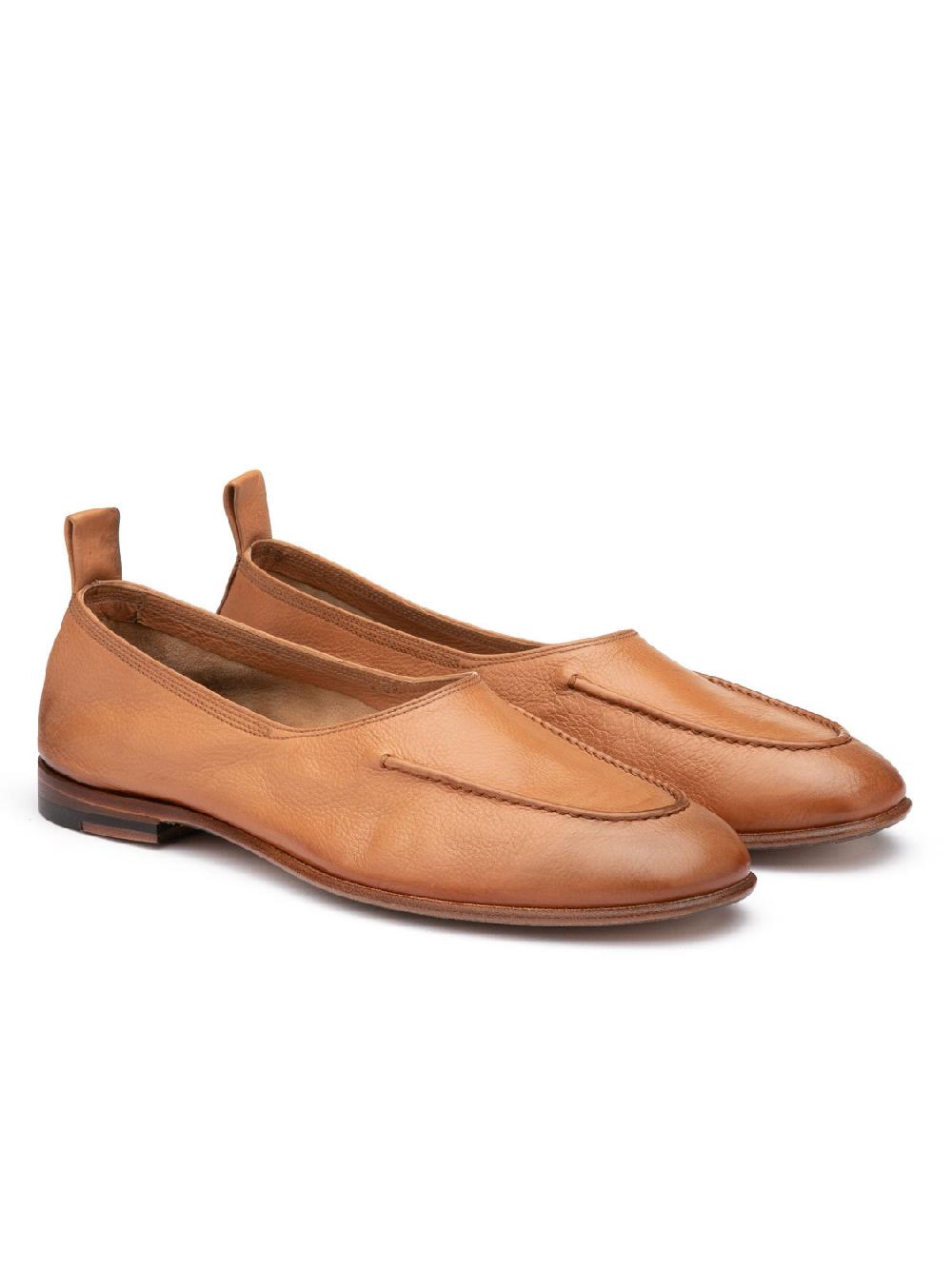 Silvano Sassetti Slippers In Pelle Color Caramello