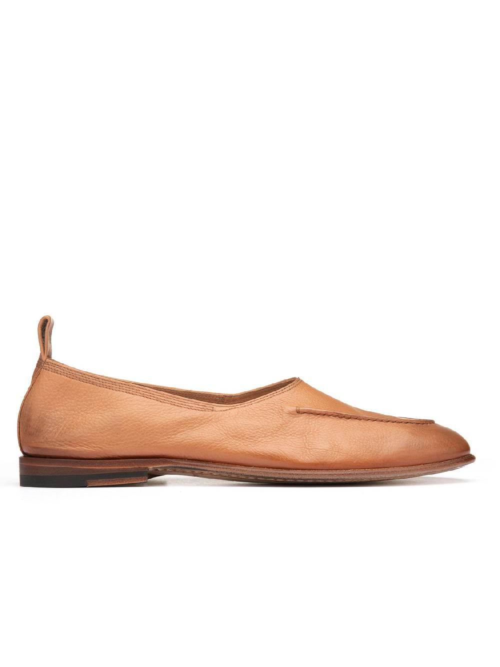 Silvano Sassetti Slippers in pelle color caramello