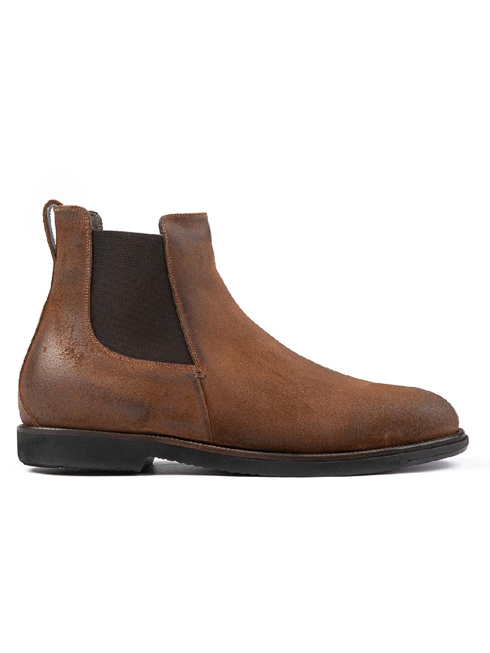 Silvano Sassetti Stivaletti in suede color brandy