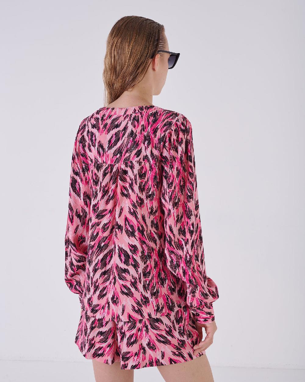 Silvian Heach Camicia Maculata Con Maniche A Sbuffo