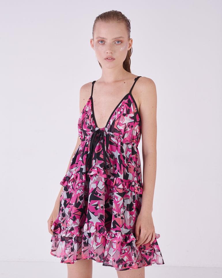 Silvian Heach Abito Con Balze A Fantasia