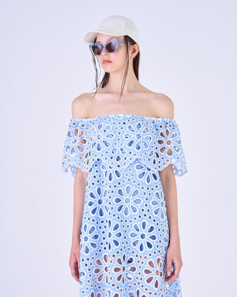 Silvian Heach Abito Lungo Traforato A Fiori