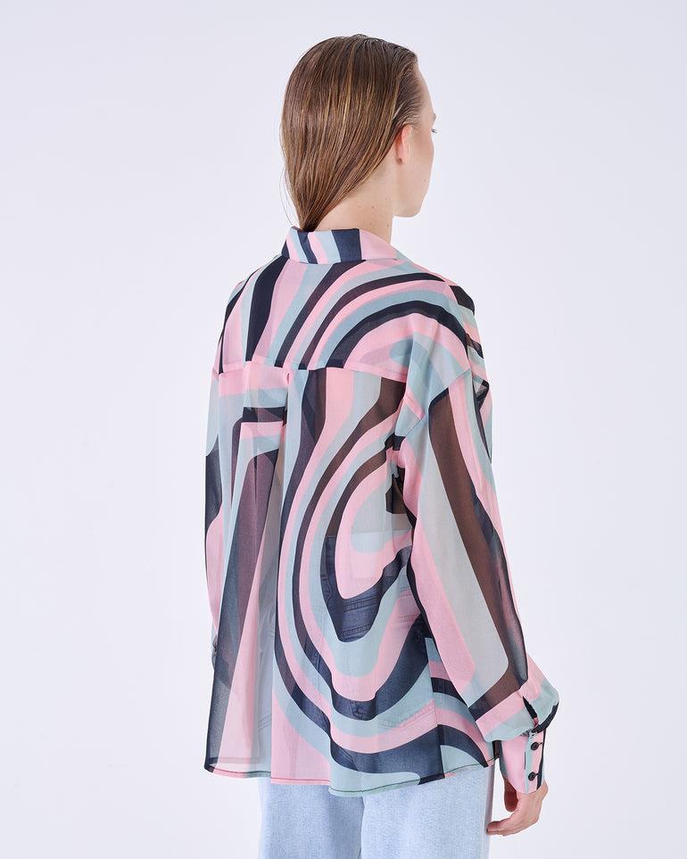 Silvian Heach Camicia Semitrasparente Multicolor