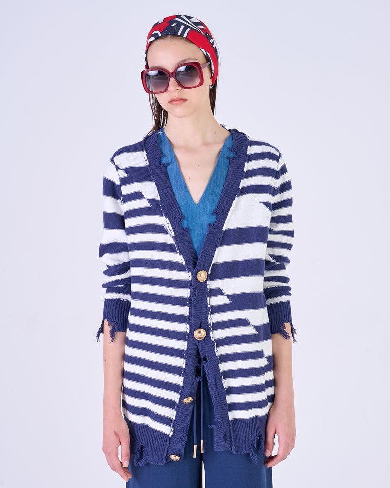 Silvian Heach Cardigan Lungo A Righe