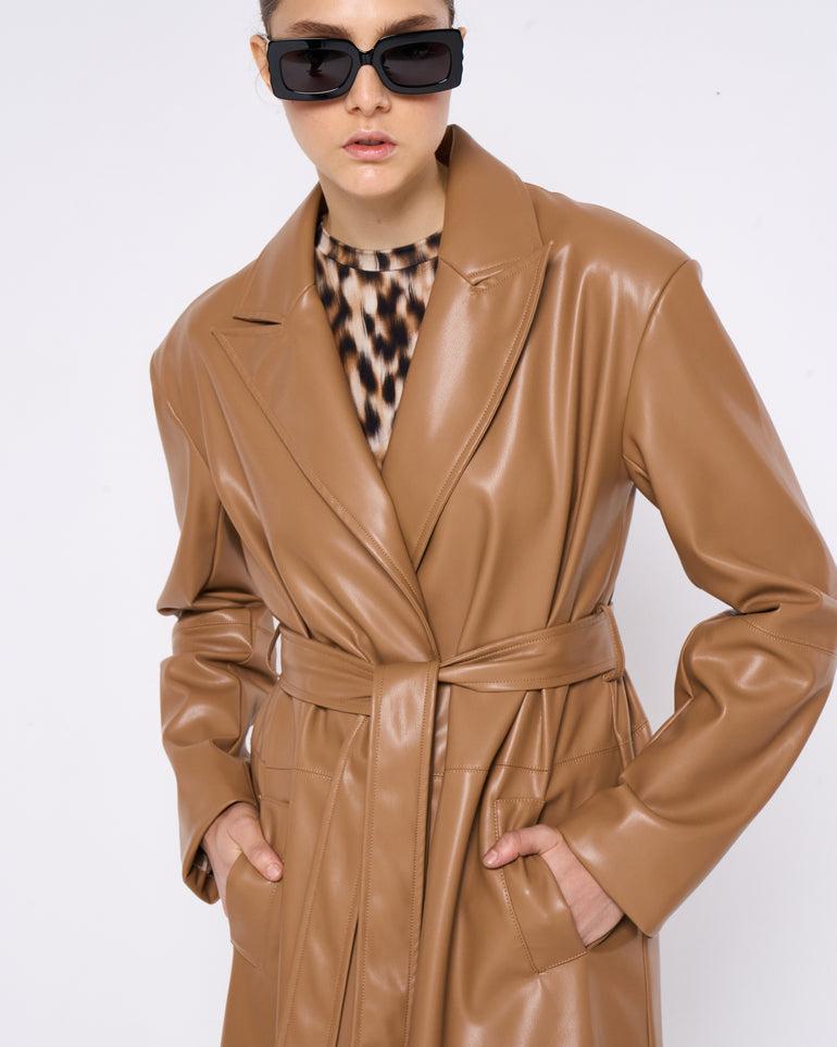 Silvian Heach Giacca Lunga In Ecopelle