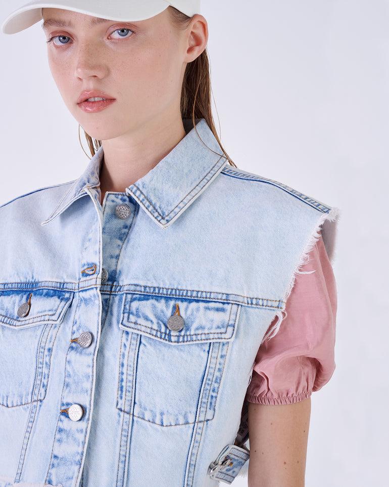 Silvian Heach Gilet In Denim