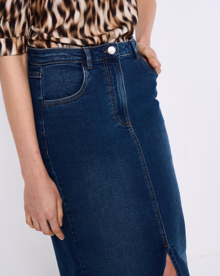 Silvian Heach Gonna Lunga In Denim