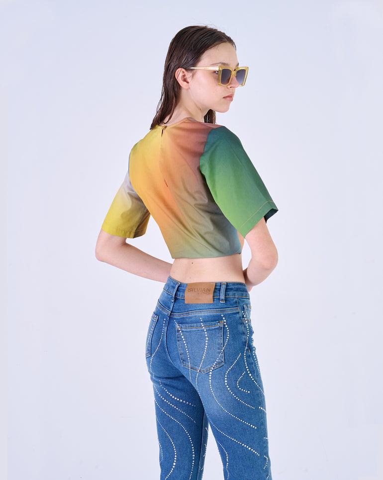 Silvian Heach T-Shirt Crop Multicolor