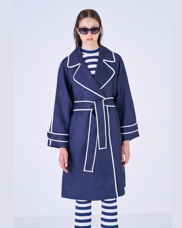 Silvian Heach Trench Con Bordi A Contrasto