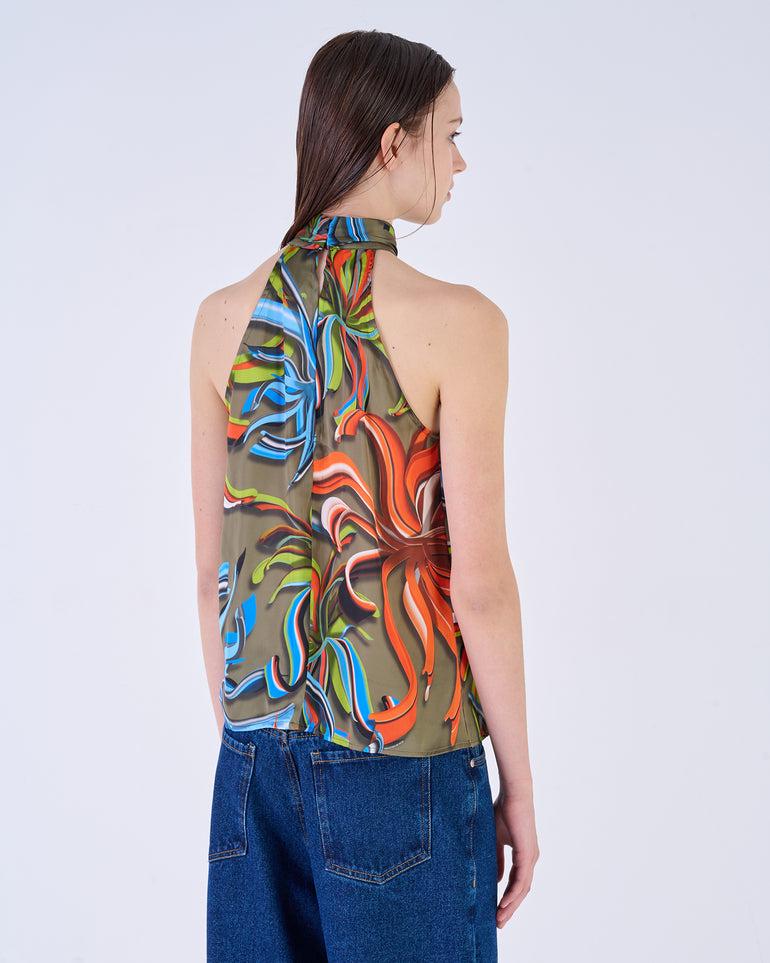 Silvian Heach Top Stampato Con Scollo All'americana