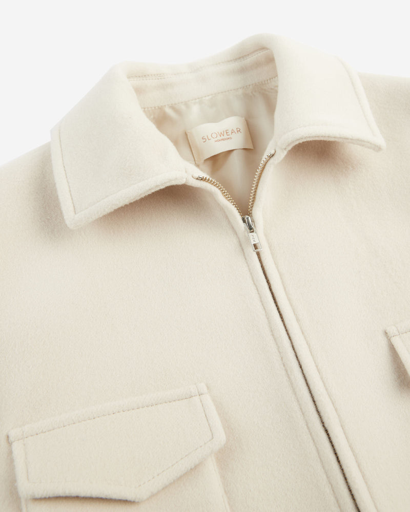 Slowear Bomber Regular Fit In Velour Di Lana E Cashmere