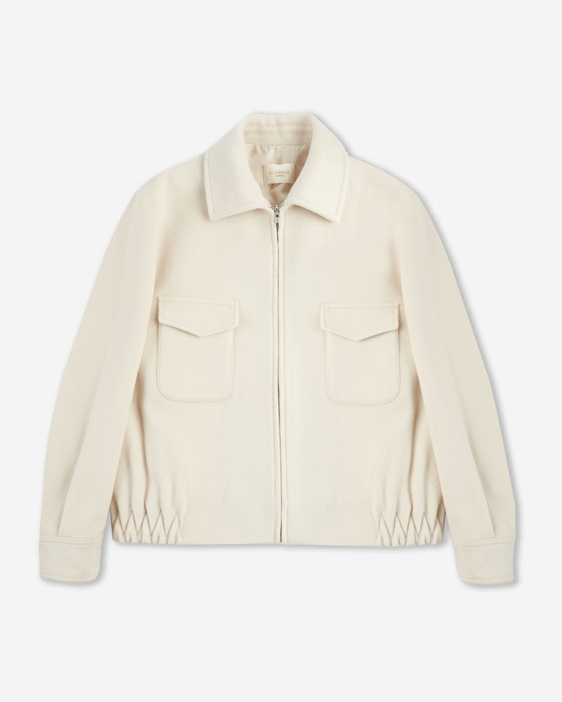 Slowear Bomber regular fit in velour di lana e cashmere