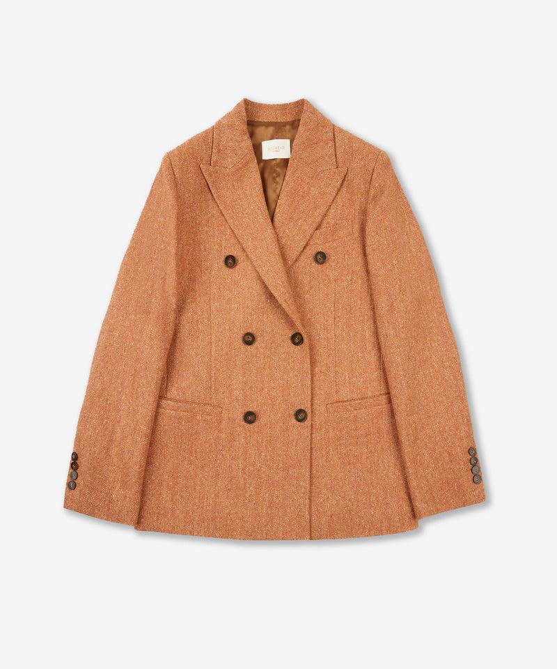 Slowear Doppiopetto regular fit in chevron di misto lana