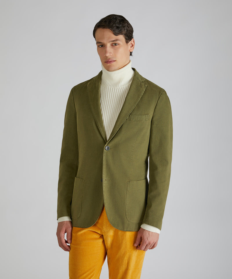 Slowear Giacca Slim Fit In Drill Di Cotone E Cashmere